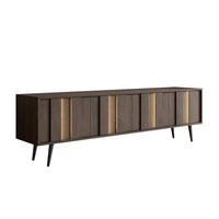 TV-SCHRANK ALMA mit LED-Beleuchtung - Eichefarben/Schwarz, Holzwerkstoff (183/54/40cm) - Lookway