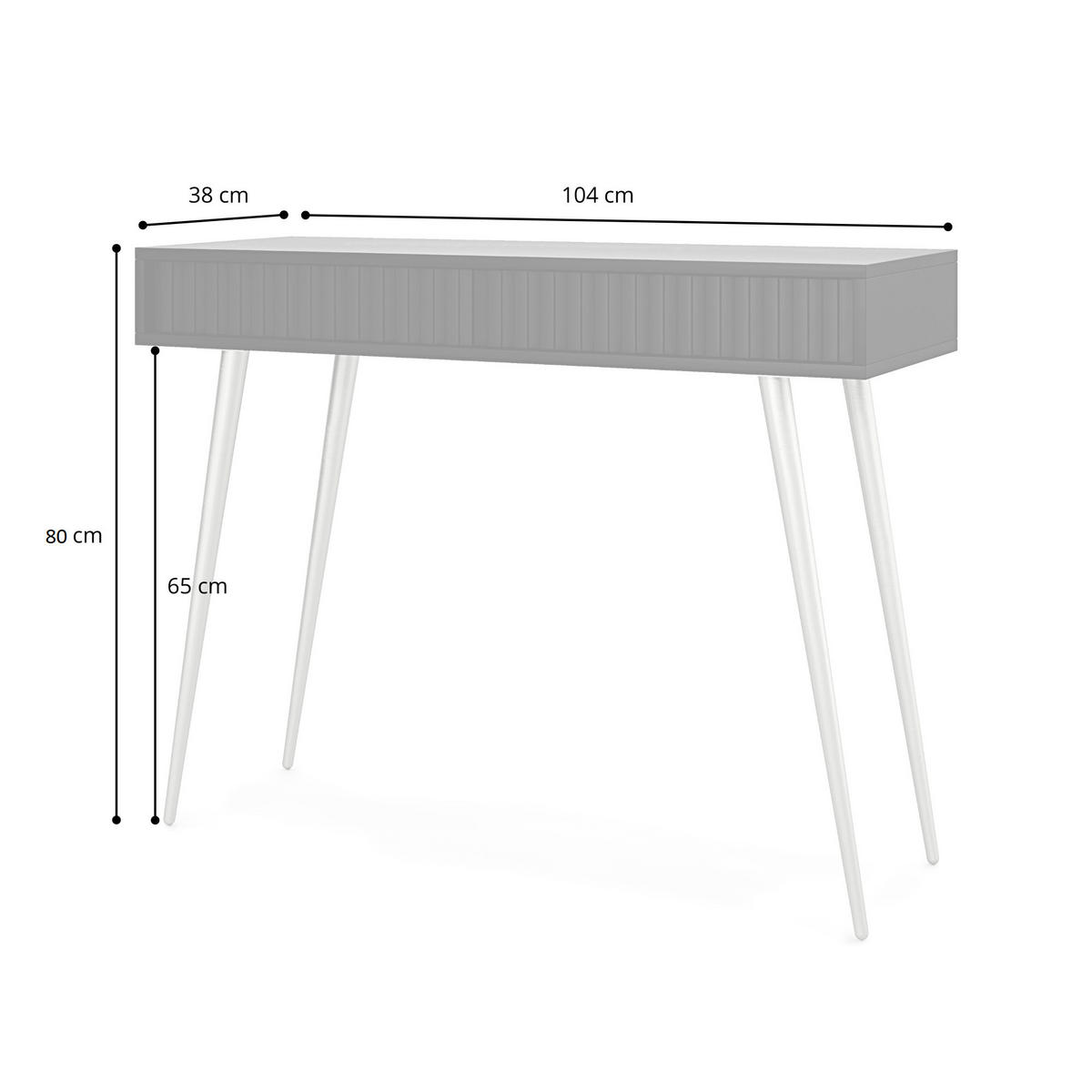 KONSOLENTISCH Bello Weiß mit goldenen Metallbeinen 104 cm - Goldfarben/Weiß, Holzwerkstoff/Metall (38/104/80cm) - Selsey
