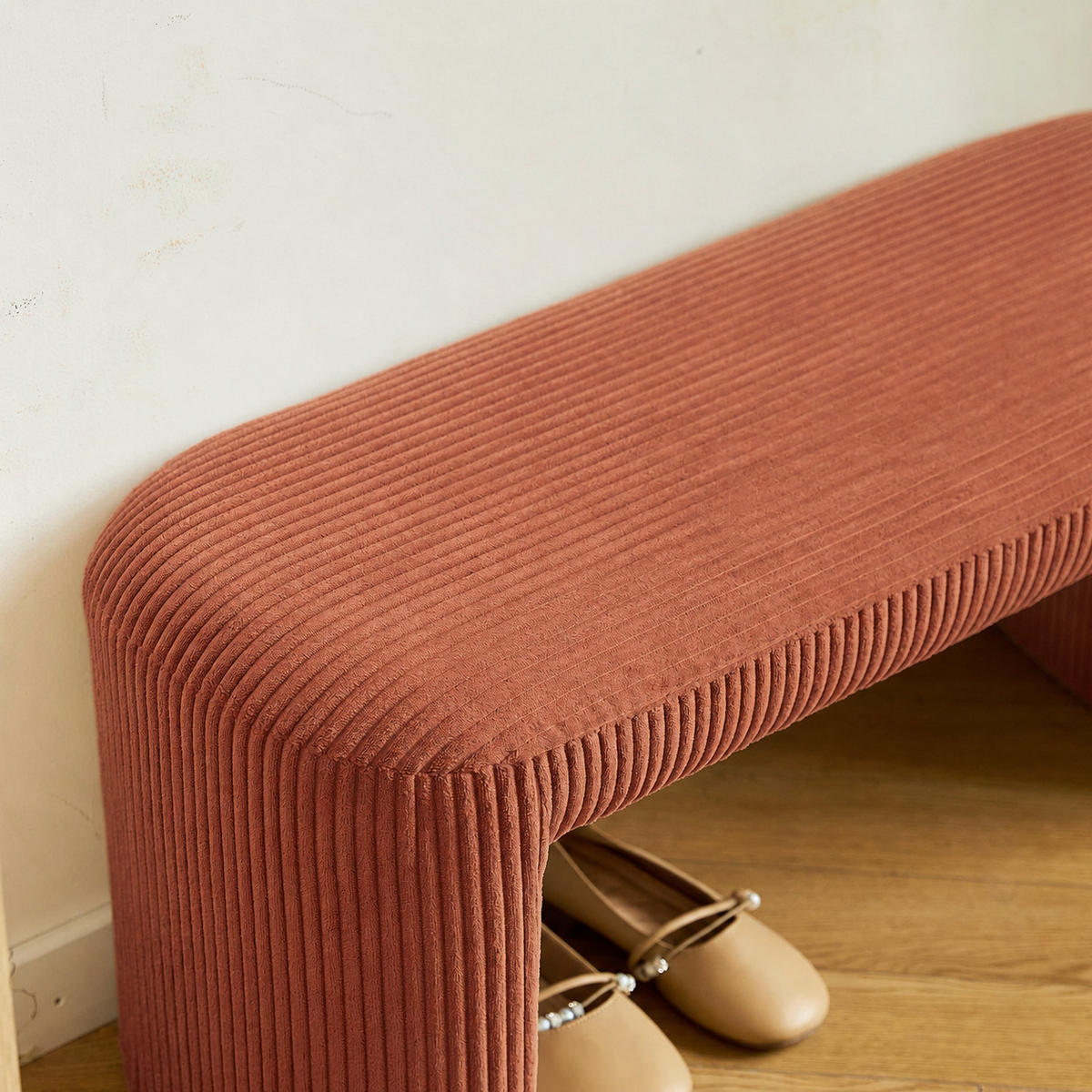 SITZBANK Cord Terracotta - Rot, Textil (90/41/35cm) - Nordlys