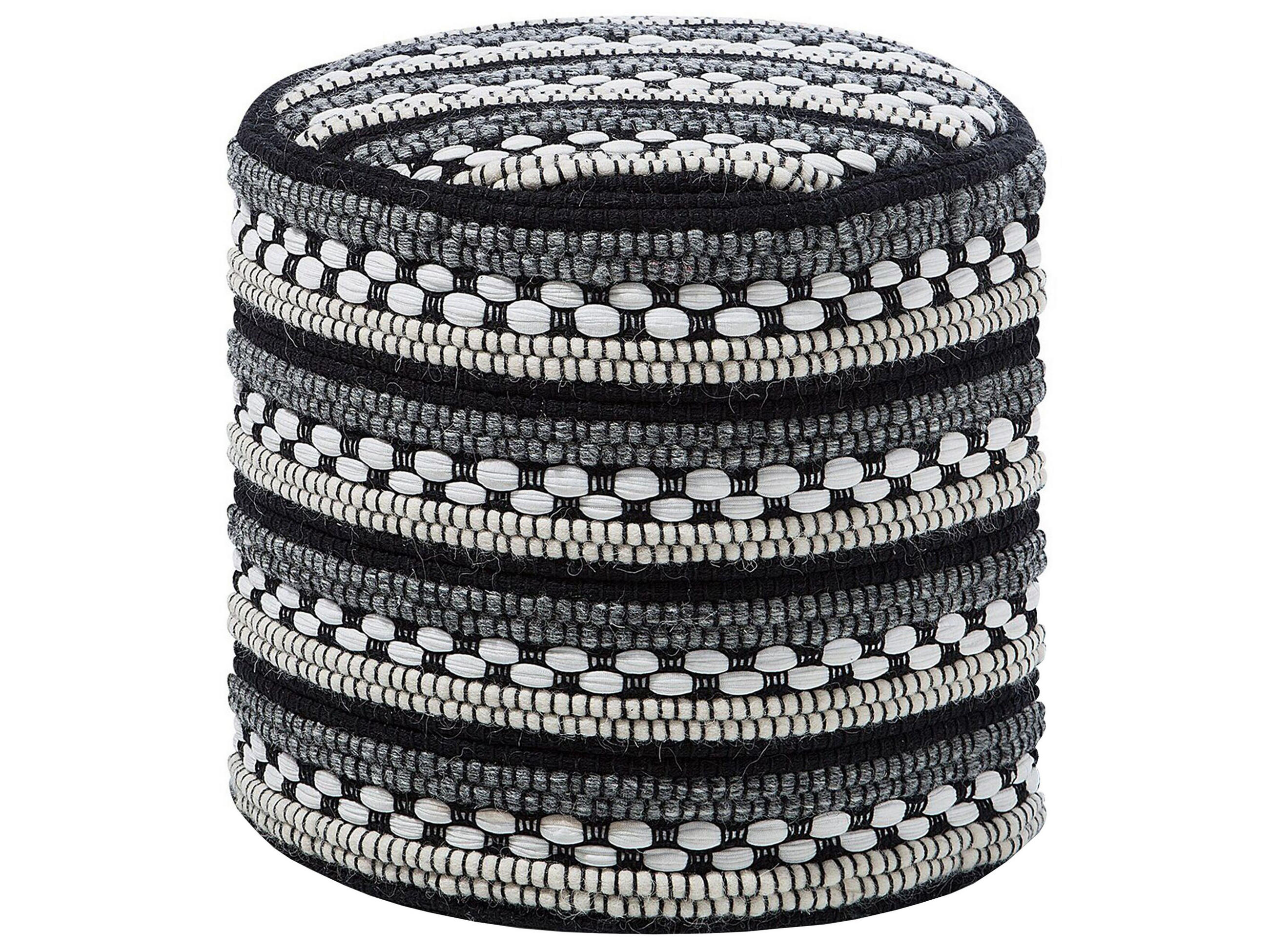 POUF Guntur 41/41/41 cm - Weiß, Naturmaterialien/Textil (41/41/41cm) - Beliani