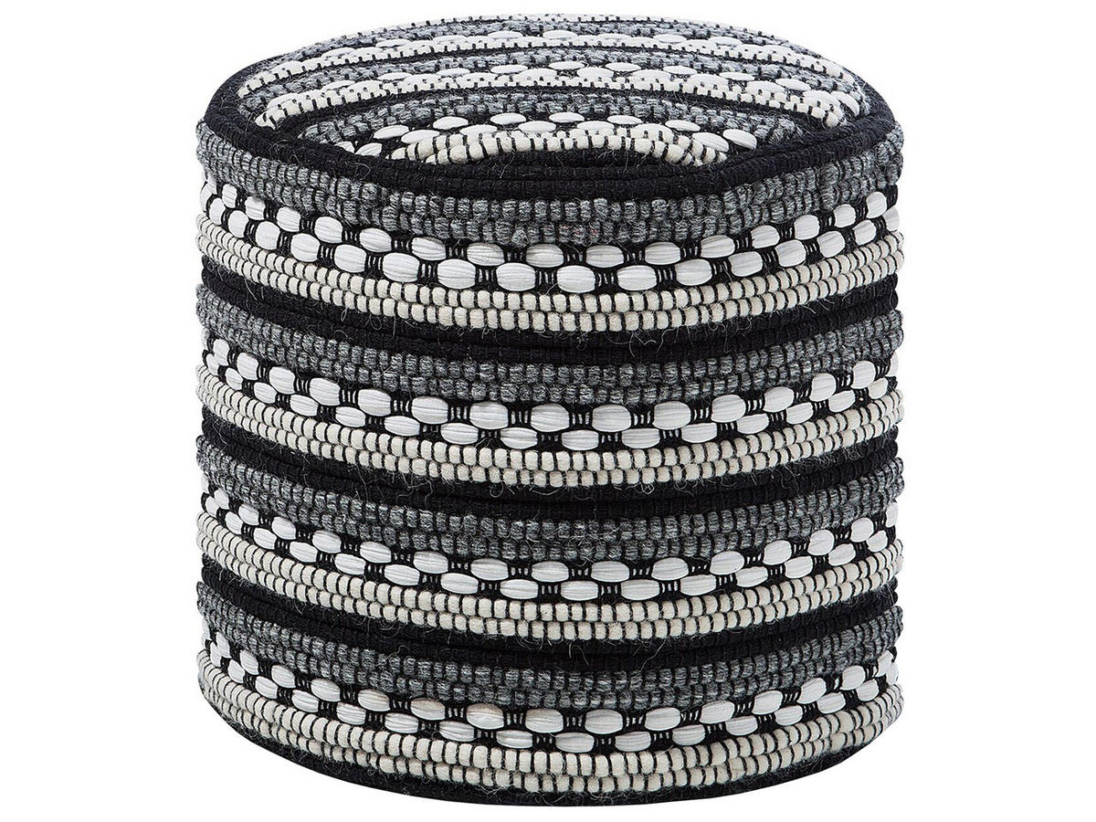 POUF Guntur 41/41/41 cm - Weiß, Naturmaterialien/Textil (41/41/41cm) - Beliani