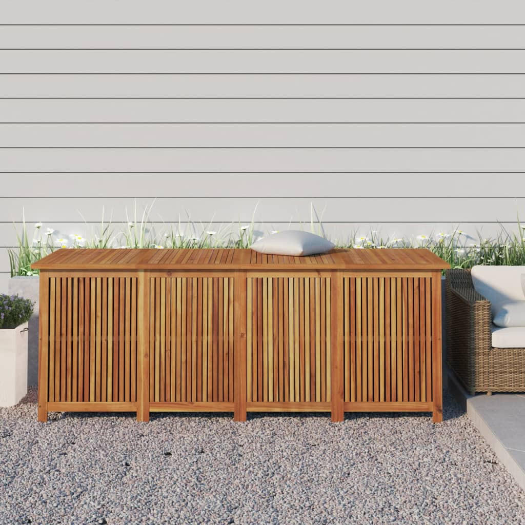 GARTENBOX 200x80x75 cm Massivholz Akazie - Braun, Holz (200/75/80cm) - furnicato