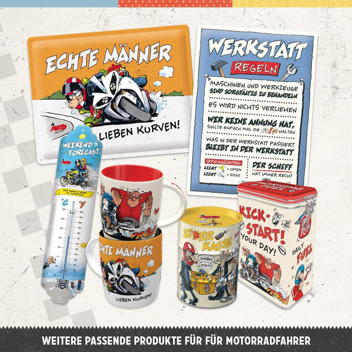 KAFFEETASSE 330 ml MOTOmania Biker Chrom - Multicolor, Keramik (0.33L) - Nostalgic-Art