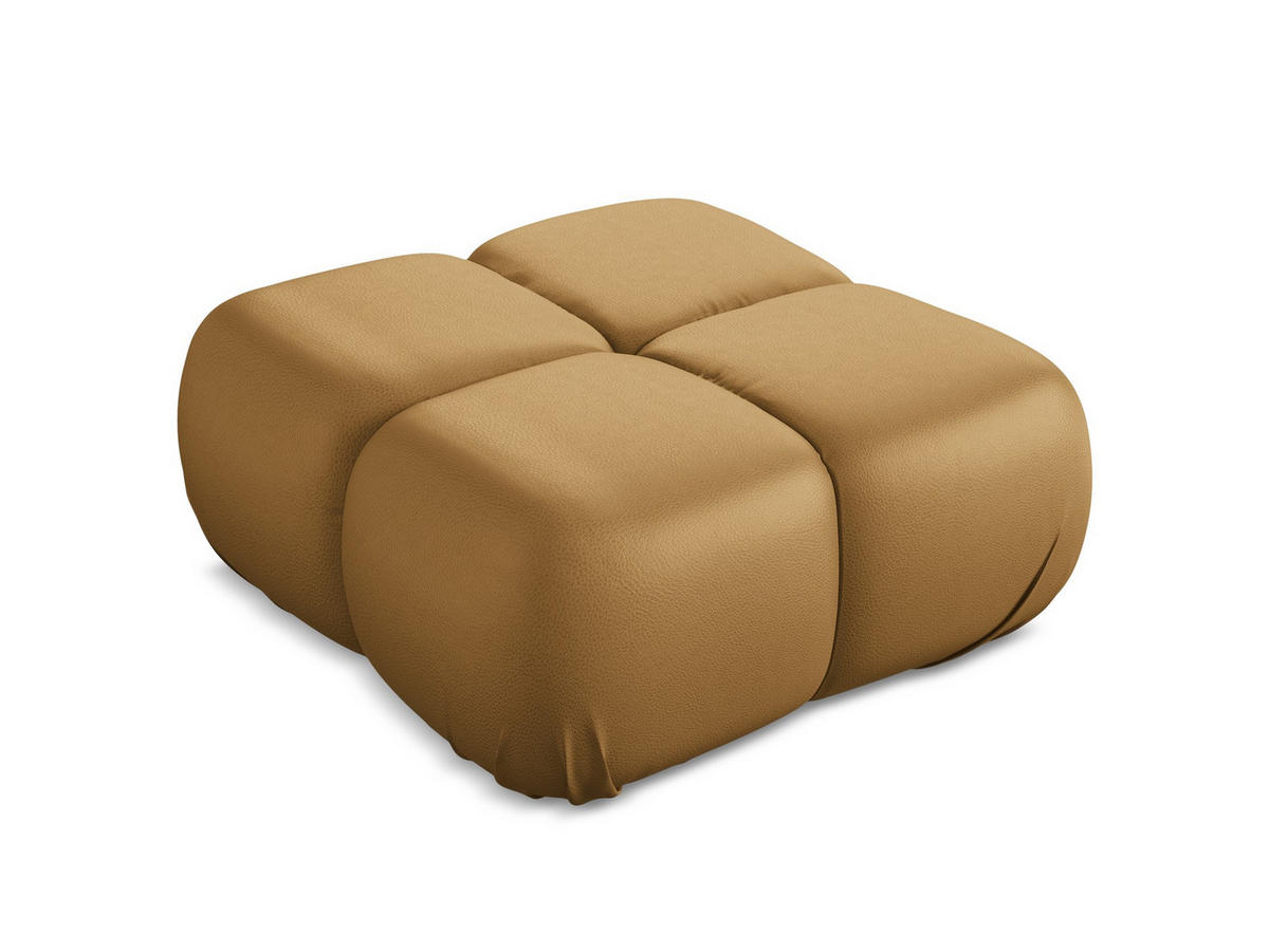 POUF Kunstleder Braun - Cognac/Schwarz, Leder/Kunststoff (95/41/95cm) - Makamii