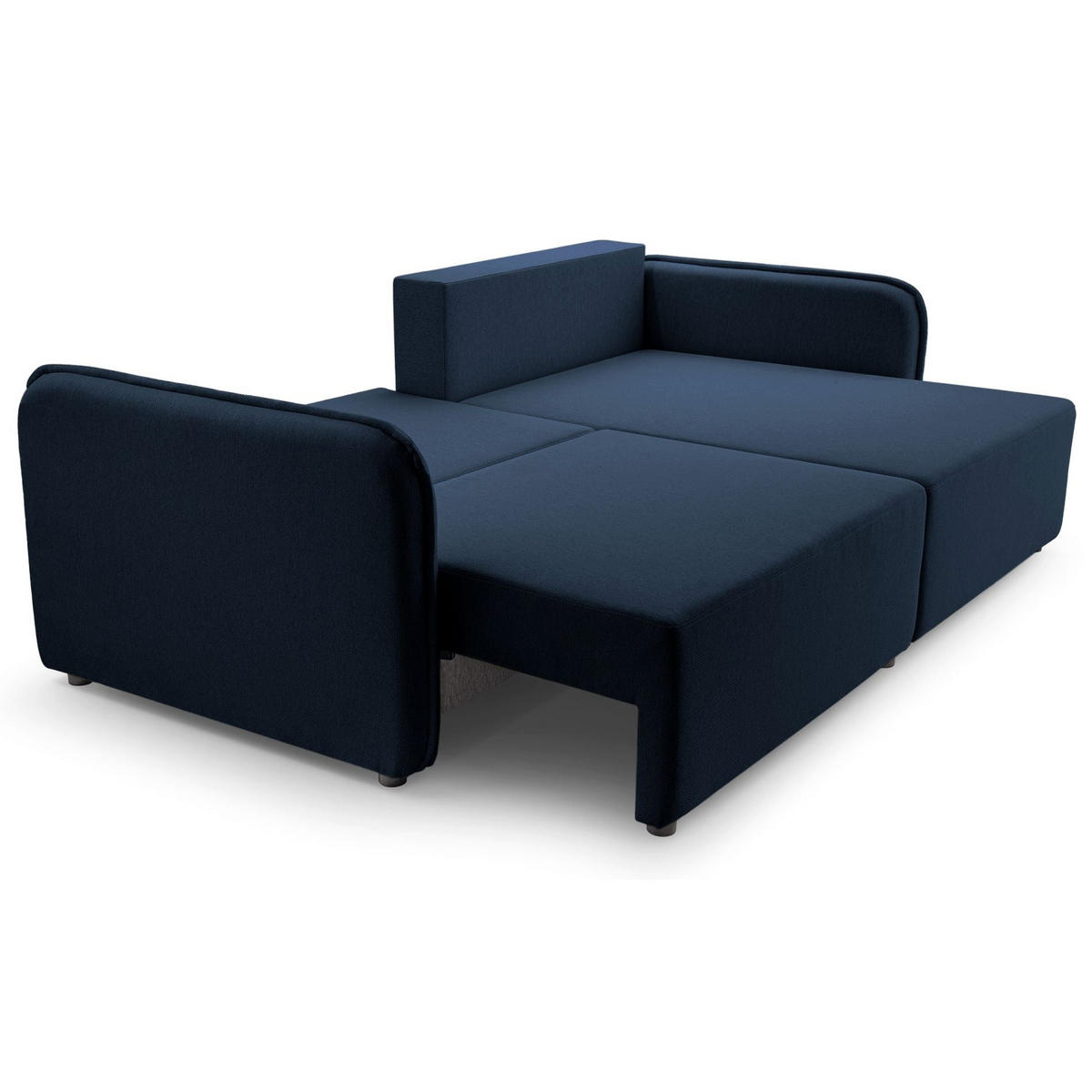 ECKSOFA Kassian, Marineblau Strukturstoff, rechtsseitig - Schwarz/Dunkelblau, Kunststoff/Textil (147/227cm) - Selsey