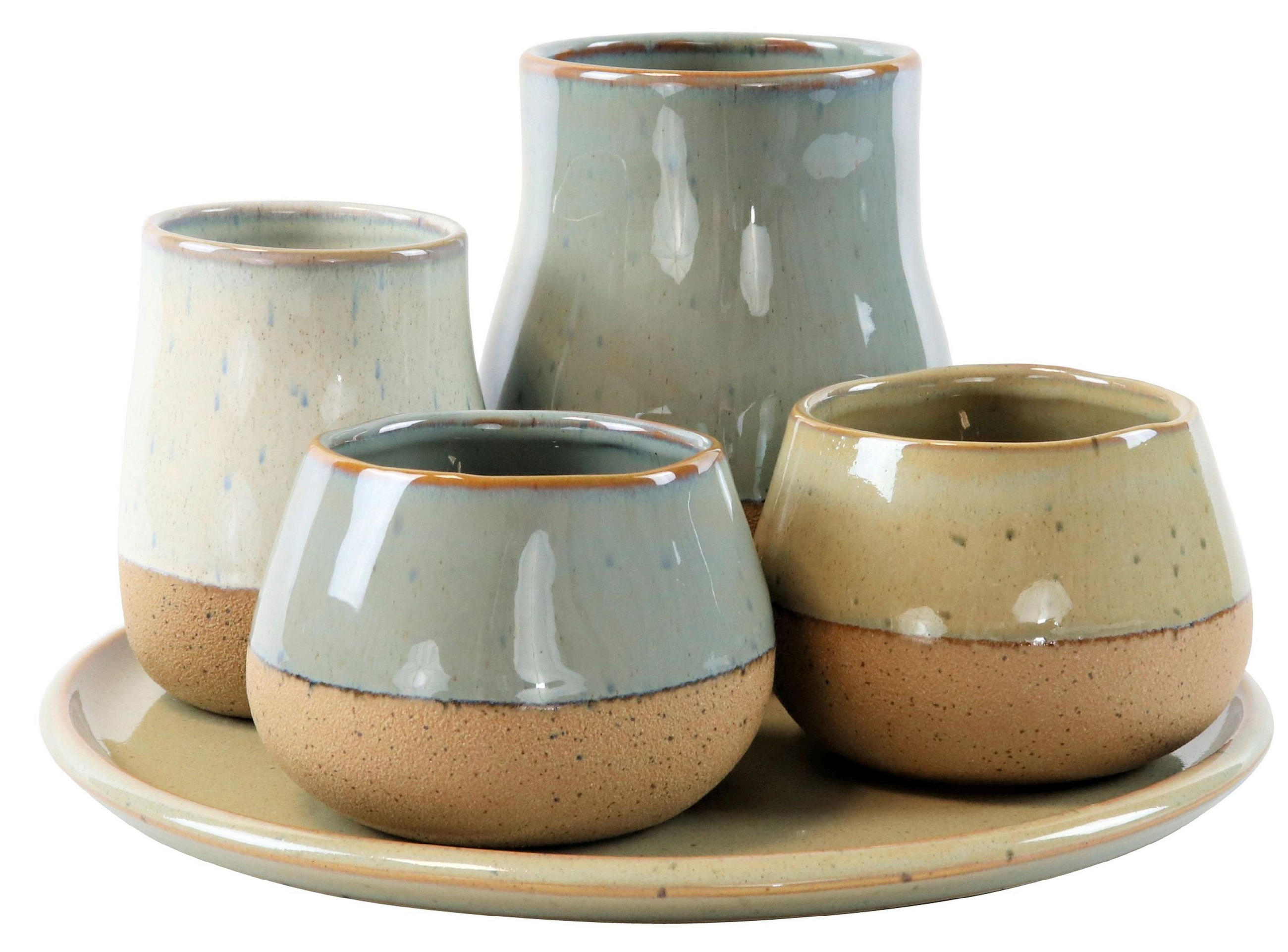 VASENENSEMBLE Skagen 5-tlg. - Naturfarben, Keramik (14cm) - FURNARO