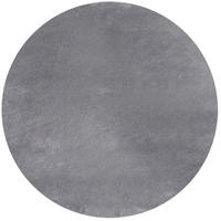 TEPPICH Kurzflor Uni-Farbe Microfaser Antirutsch Wohnzimmer waschbar Grau Rund 200x200 - Grau, Textil (200/200cm) - KADIMA DESIGN