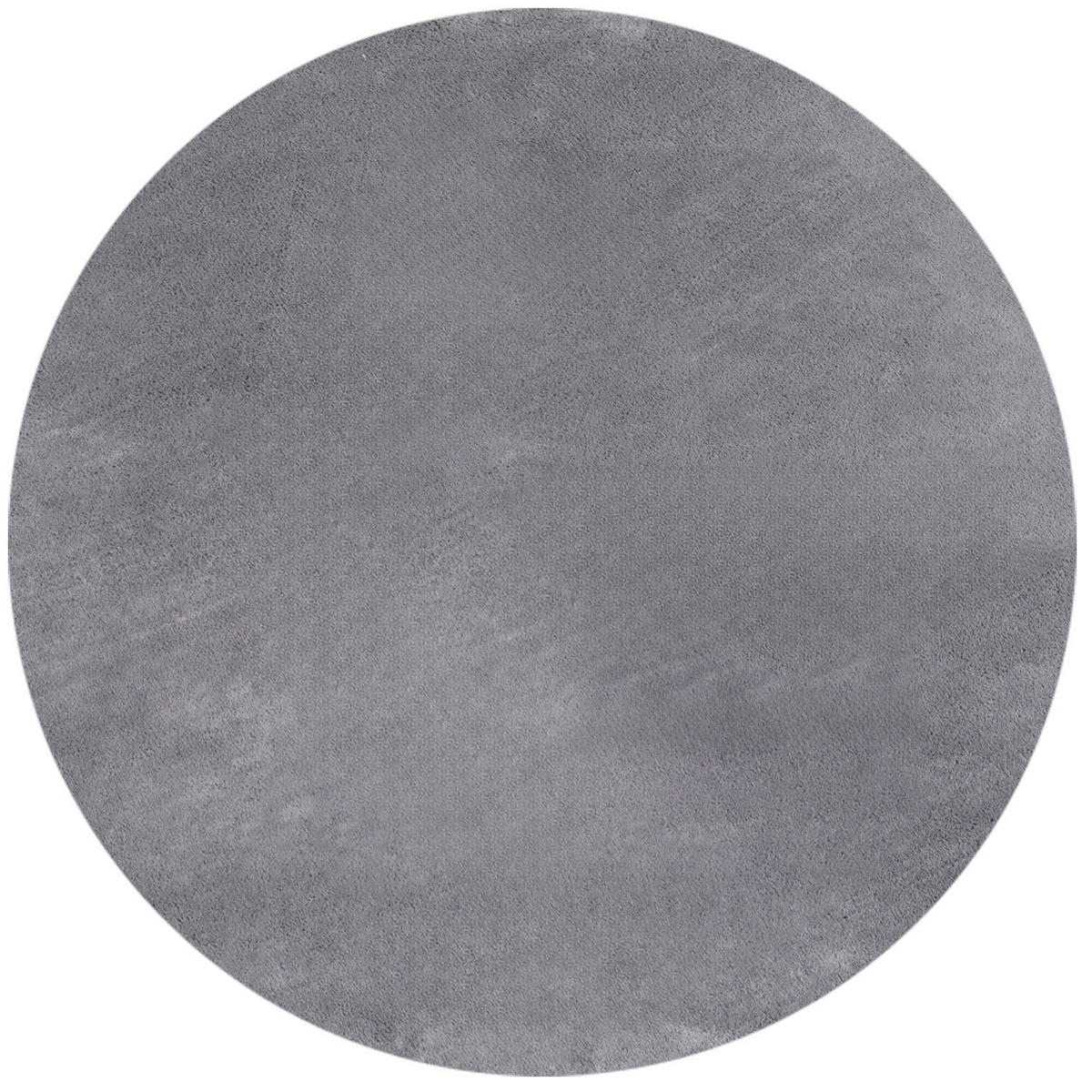 TEPPICH Kurzflor Uni-Farbe Microfaser Antirutsch Wohnzimmer waschbar Grau Rund 200x200 - Grau, Textil (200/200cm) - KADIMA DESIGN