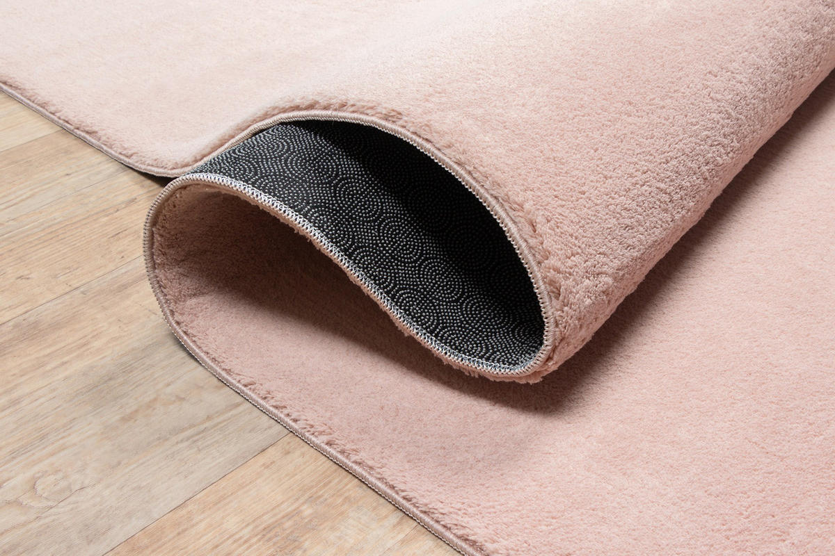 HOCHFLORTEPPICH Antirutsch Uni ALDAN Polyester Puderrosa 240 x 340 cm - Rosa, Textil (240/340cm) - KADIMA DESIGN