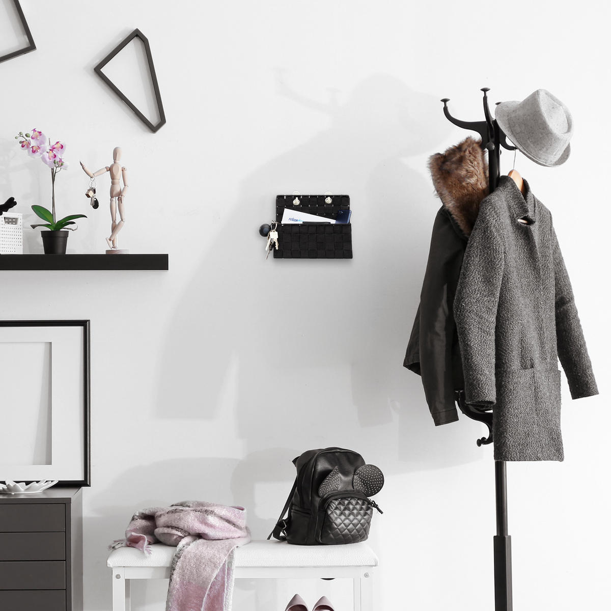 AUFBEWAHRUNGSKORB - Weiß, Kunststoff/Metall (16.5/25/20cm) - Relaxdays