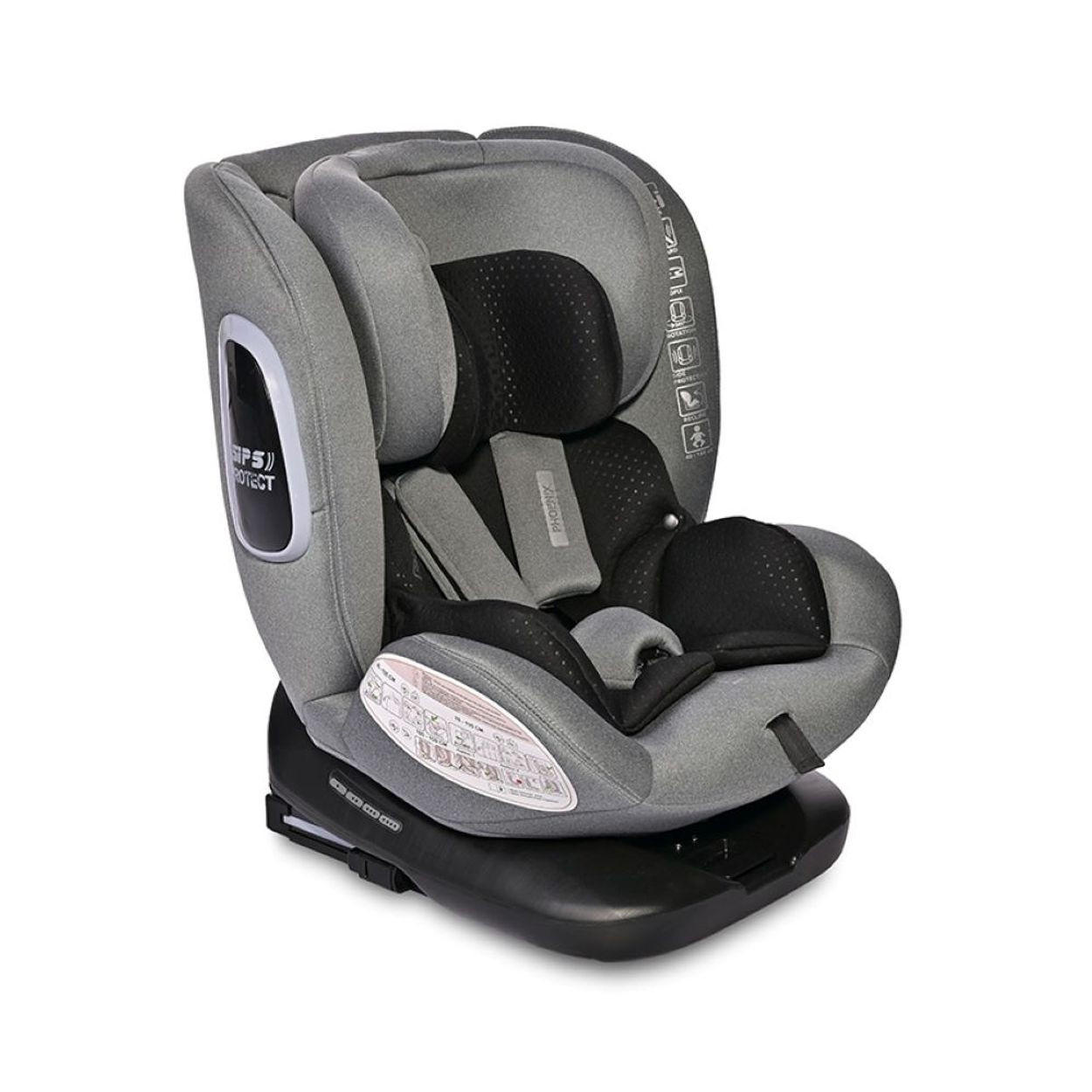 KINDERSITZ Phoenix i-Size Isofix grau Gruppe 0+/1/2/3 (40-150cm) Top Tether - Grau, Kunststoff (46/75/50cm) - Lorelli