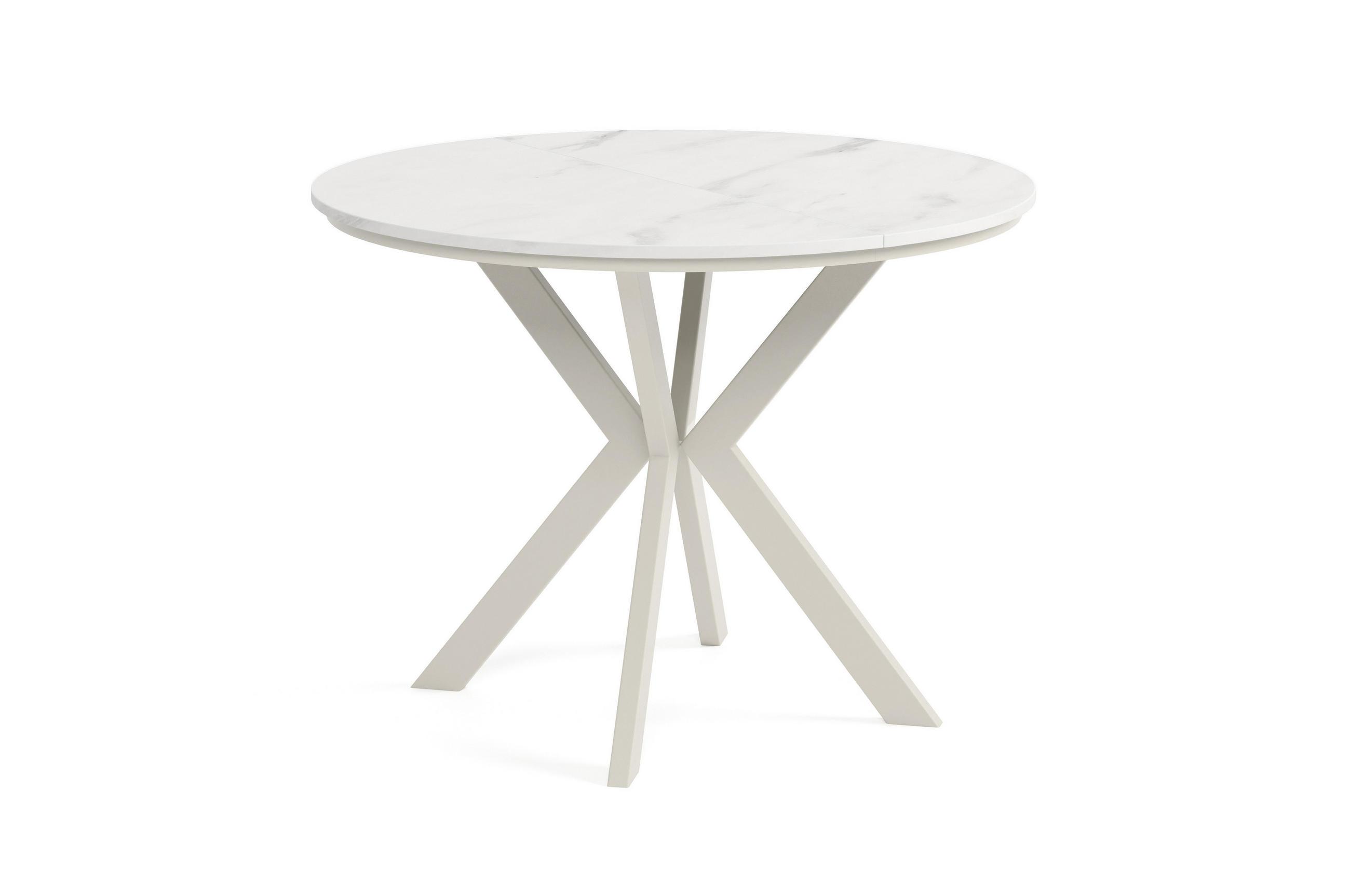 Meblini Esstisch Weiß, Mehrfarbig, Kaschmir 90x76x90 cm