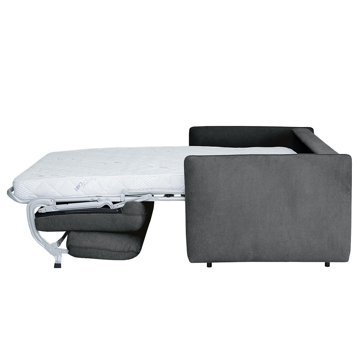 SCHLAFSOFA mit Matratze - Schwarz/Graphitfarben, Kunststoff/Textil (194/86/104cm) - home24