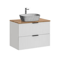 WASCHTISCH 80.6cm Adriel Weiß, Holz und Stein - Weiß, Holzwerkstoff (80.6/59/46cm) - Petits-meubles