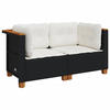 GARTENSOFA LYXAE 127/62/63.5 cm （2-SITZER） - Schwarz, Holz (127/62/63.5cm) - ZMH