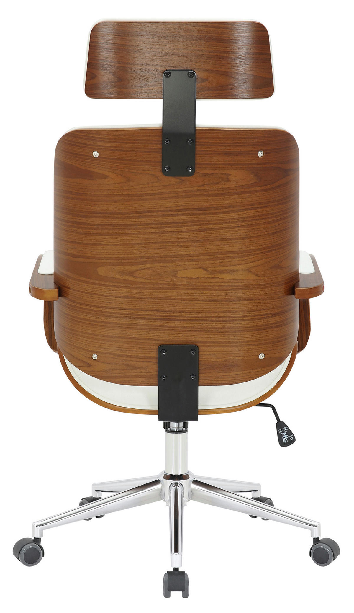 BÜROSTUHL KINGO 118x70x70 Walnuss/Weiß Kunstleder - Weiß, Leder/Metall (70/118/70cm) - DELUKE