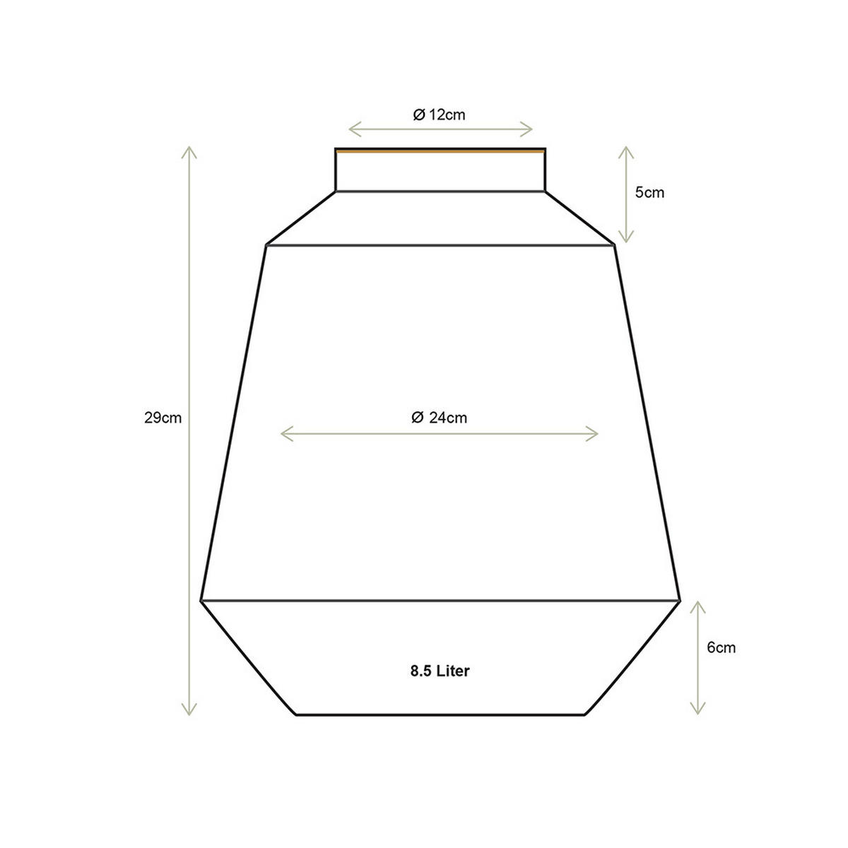 VASE Metal streifen grün 24x29 cm - Grün, Metall (29cm) - Pip Studio