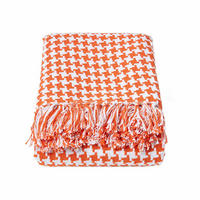 TAGESDECKE 255/360 cm, Hahnentritt-Muster - Orange, Textil (255/360cm) - Homescapes