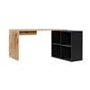 ECKSCHREIBTISCH Der Produktive - Eichefarben/Schwarz, Holzwerkstoff (65/145/77cm) - Mokebo