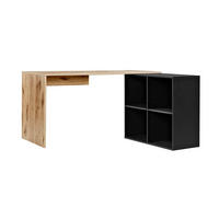 ECKSCHREIBTISCH Der Produktive - Eichefarben/Schwarz, Holzwerkstoff (65/145/77cm) - Mokebo