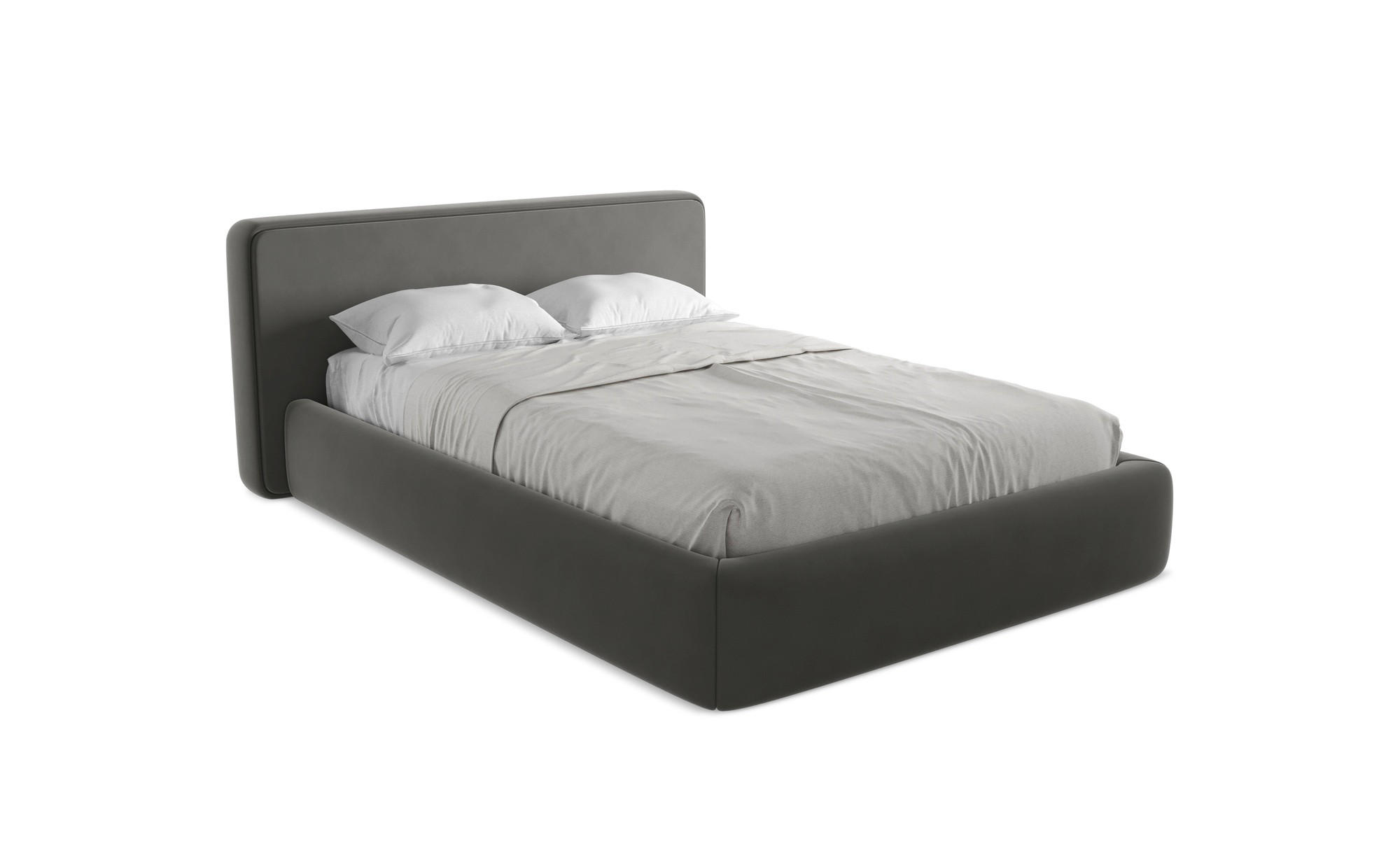 POLSTERBETT mit Bettkasten und Lattenrost 180x225 Grau - Dunkelgrau/Schwarz, Kunststoff/Textil (140/200cm) - Makamii