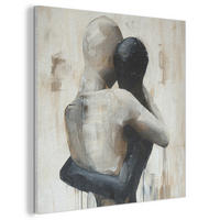 AKUSTIKBILD Abstrakt - Liebe - Schwarz und weiß - Modern Akustikpaneele 80x80 cm - Schwarz, Kunststoff (80/80/0.9cm) - MuchoWow
