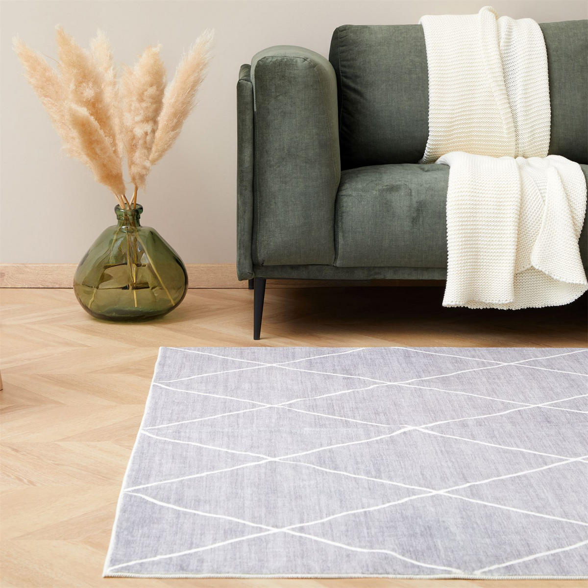 TEPPICH RHOMB - Grau, Textil (160/230cm) - IDIMEX