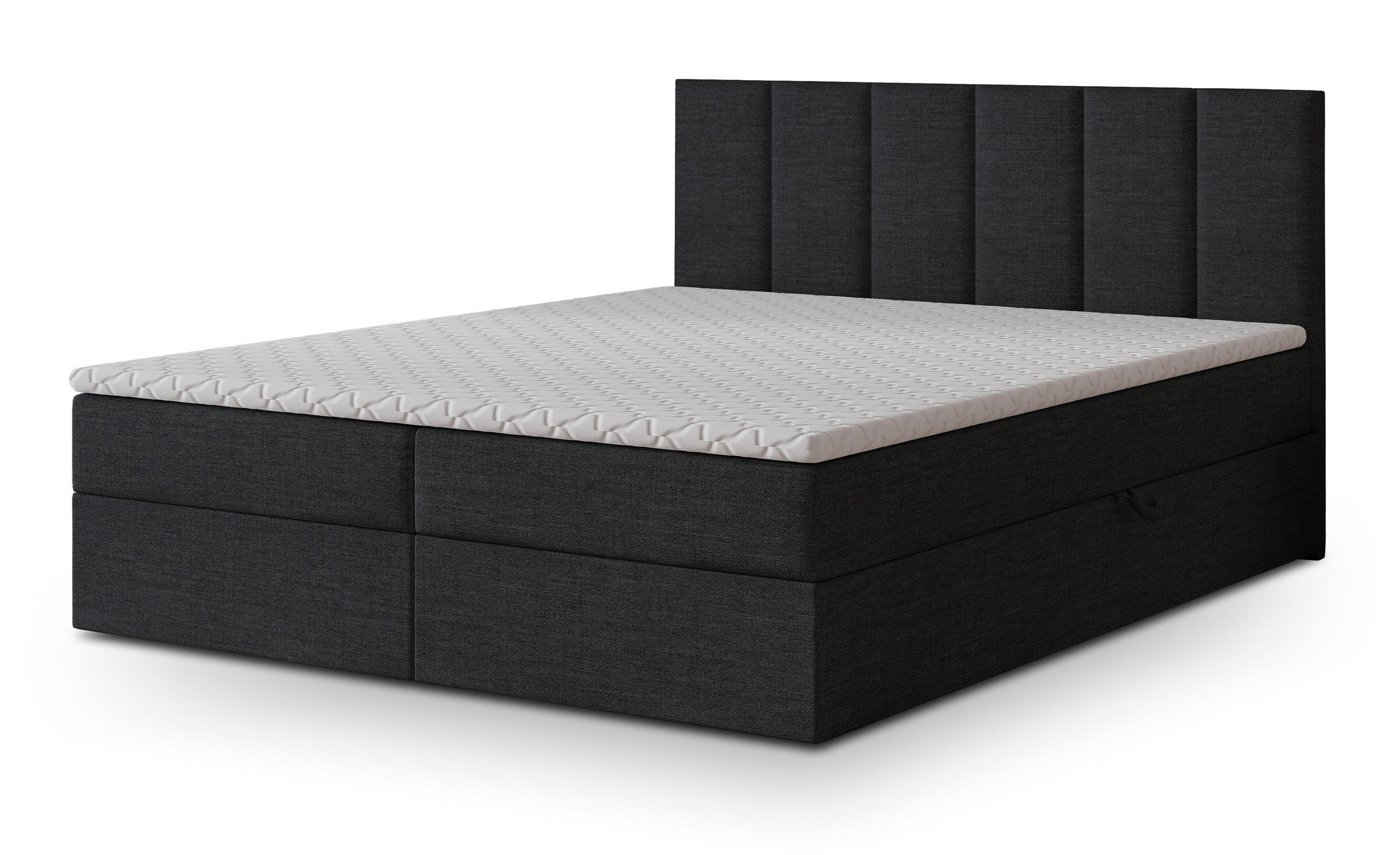 POSTEL BOXSPRING MERIL 140x200 cm, s matrací a úložným prostorem, černá - černá, kompozitní dřevo/textil (140/200cm) - MASSENO