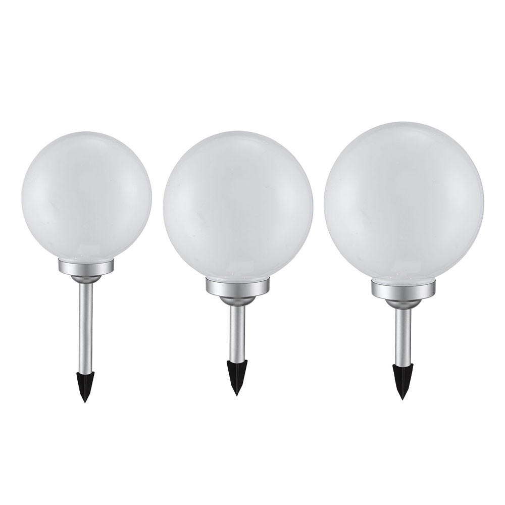 LED AUSSENLEUCHTE Rund Weiß 3er Set - Weiß, Kunststoff (30/30/70cm)