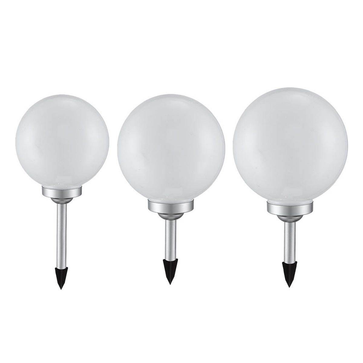 LED AUSSENLEUCHTE Rund Weiß 3er Set - Weiß, Kunststoff (30/30/70cm)