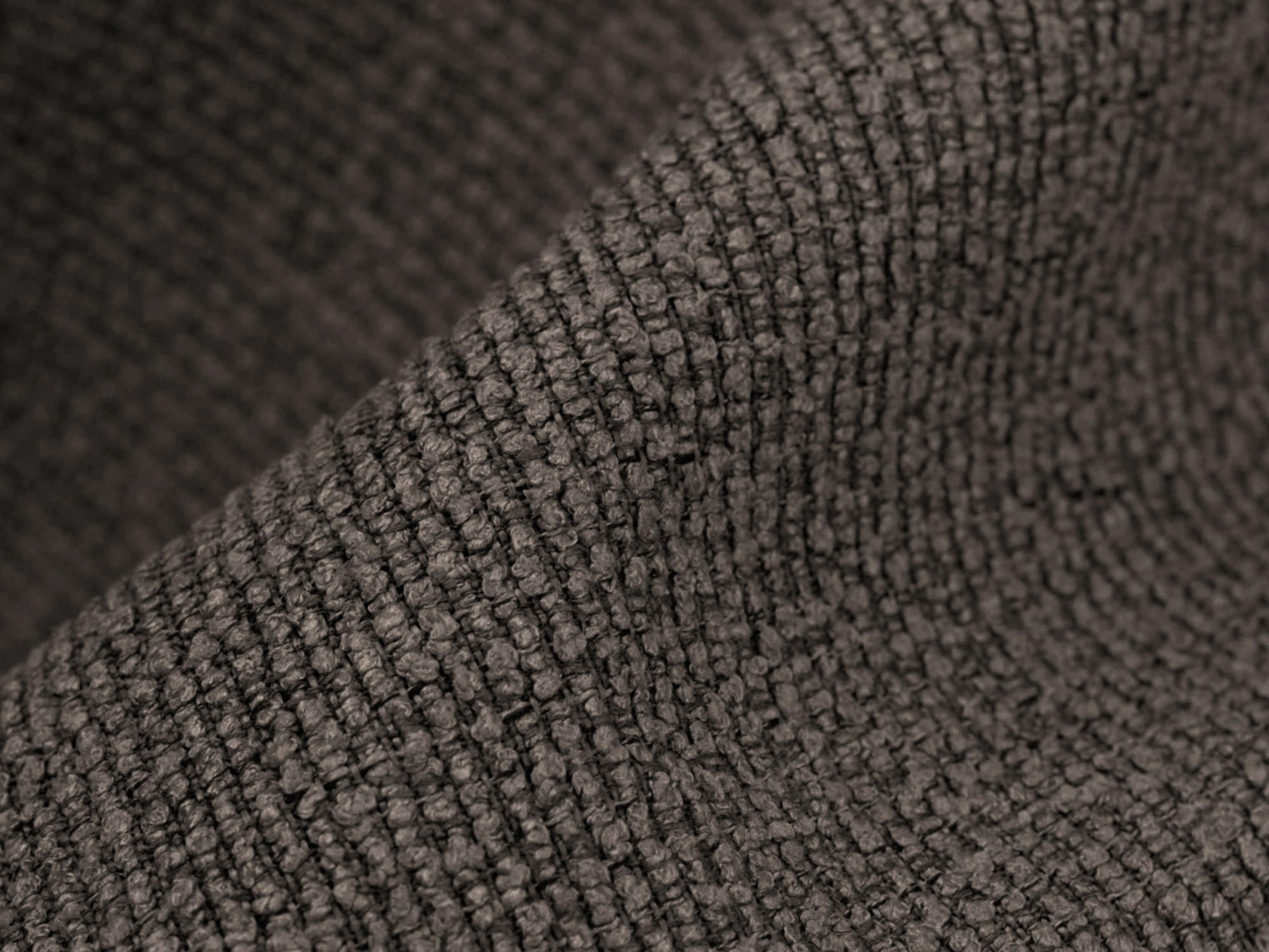 POUF Bouclé Stoff Braun - Schwarz/Braun, Holzwerkstoff/Kunststoff (75/45/75cm) - Makamii