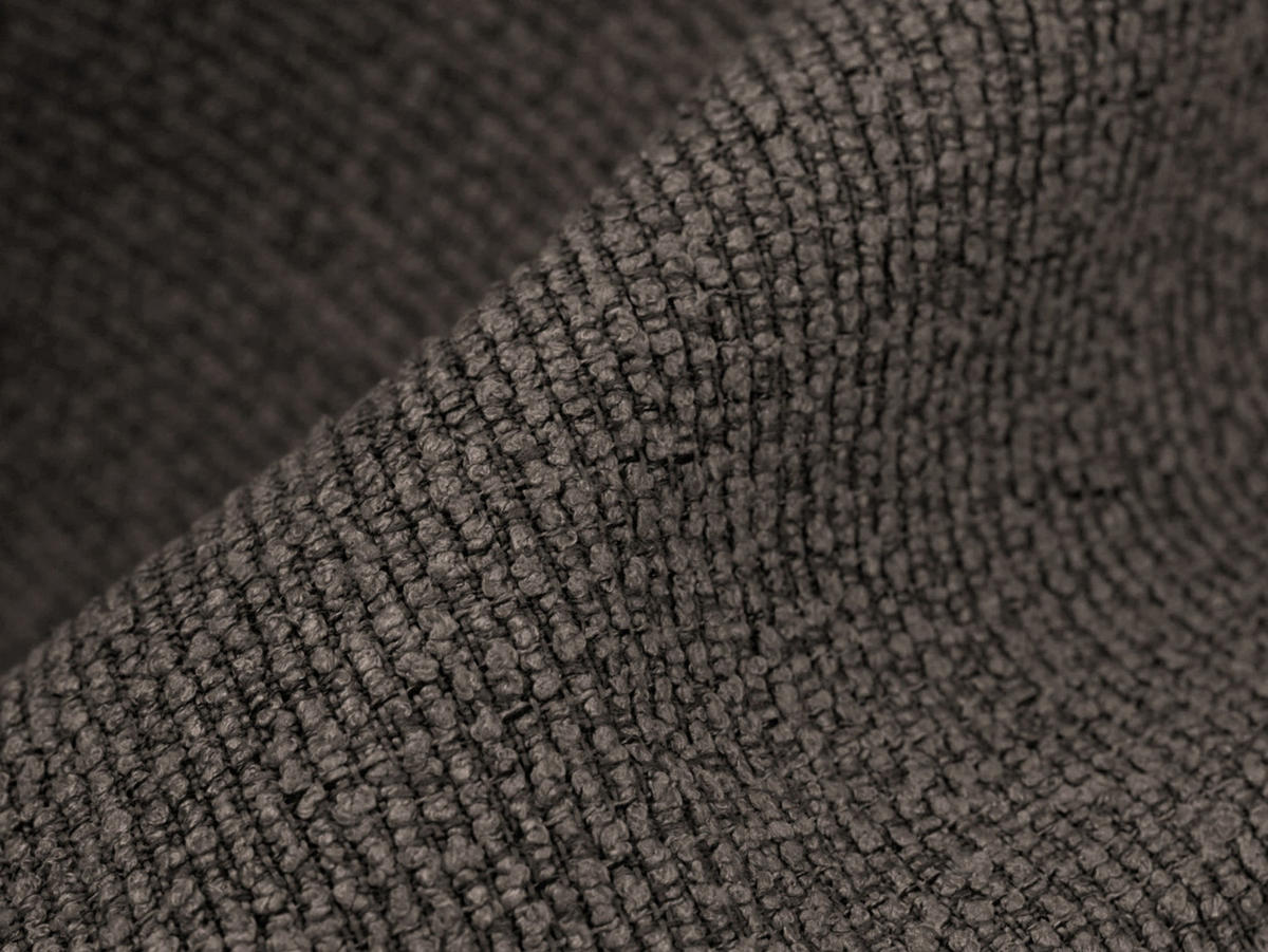 POUF Bouclé Stoff Braun - Schwarz/Braun, Holzwerkstoff/Kunststoff (75/45/75cm) - Makamii