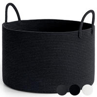 WÄSCHEKORB geflochten 55 x 35 cm Schwarz - Schwarz, Textil (55/35/55cm)