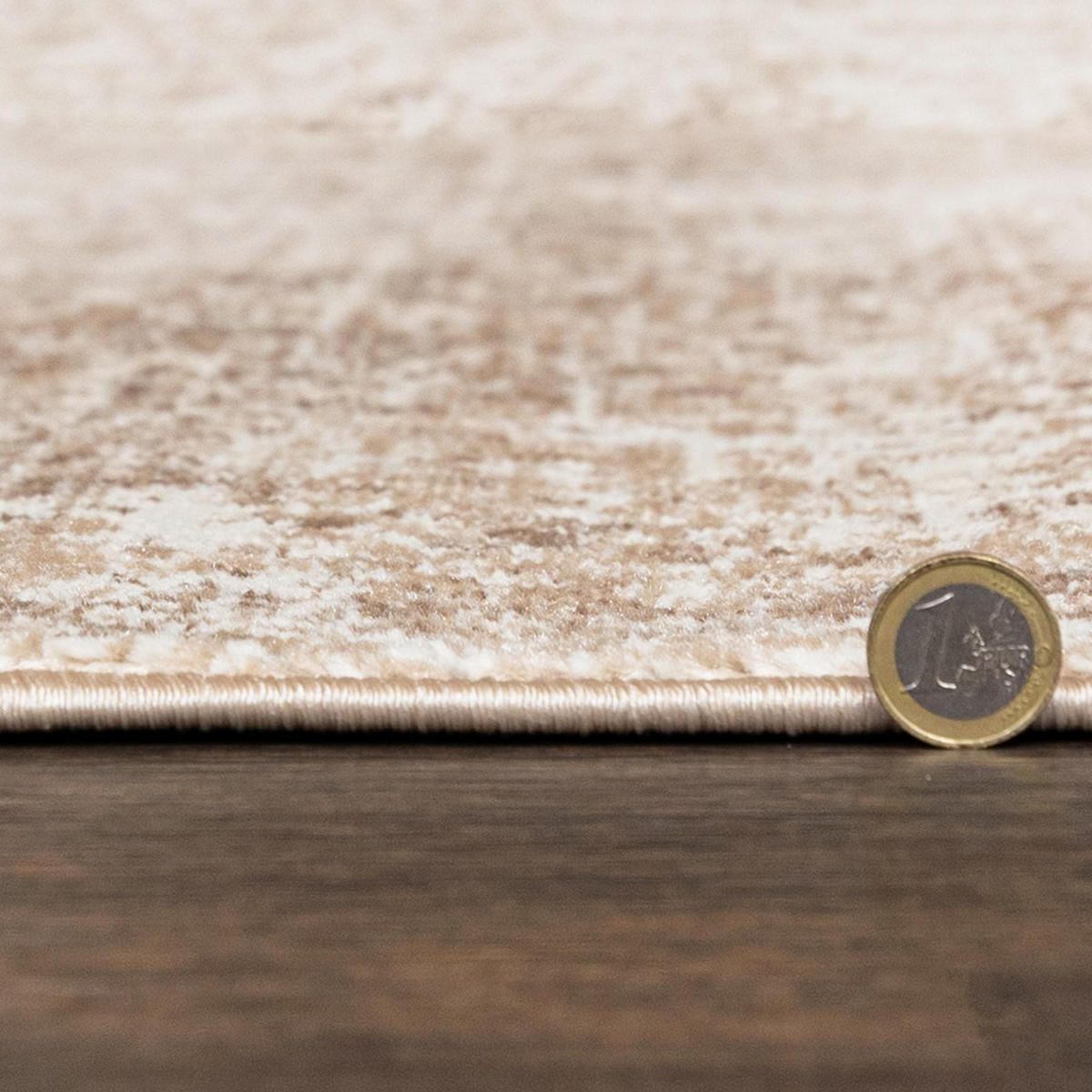 TEPPICH Beige Creme abstrakt - 140 x 200 cm - Blau/Beige, Textil (140/200cm) - Mazovia