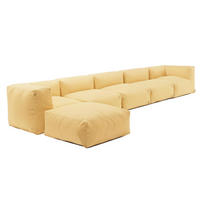 GARTENSOFA mit 6 Sitzplätzen, Hellgelb - Gelb, Textil - Oviala