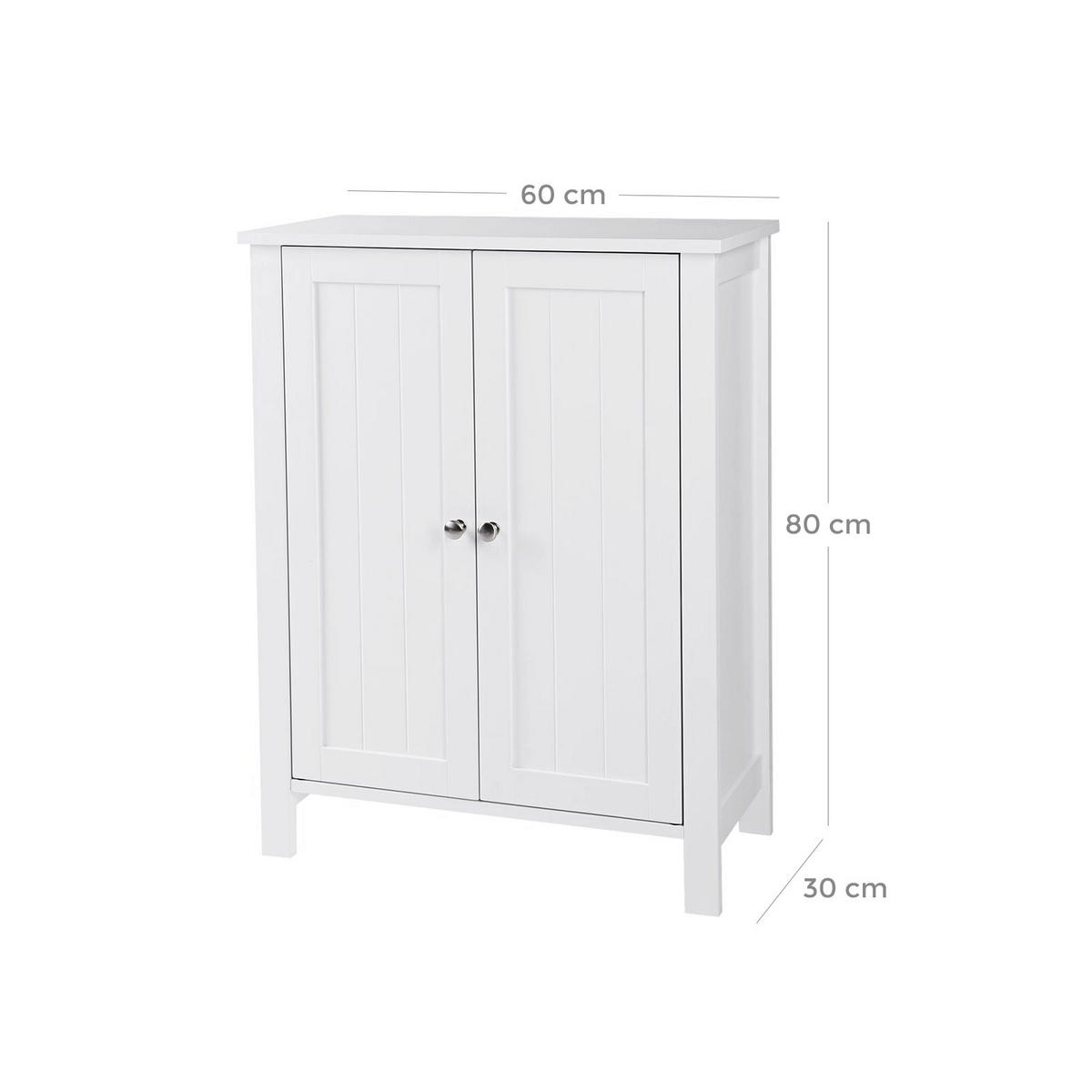 BADEZIMMERSCHRANK - Weiß, Holzwerkstoff (30/80/60cm) - Hansiro