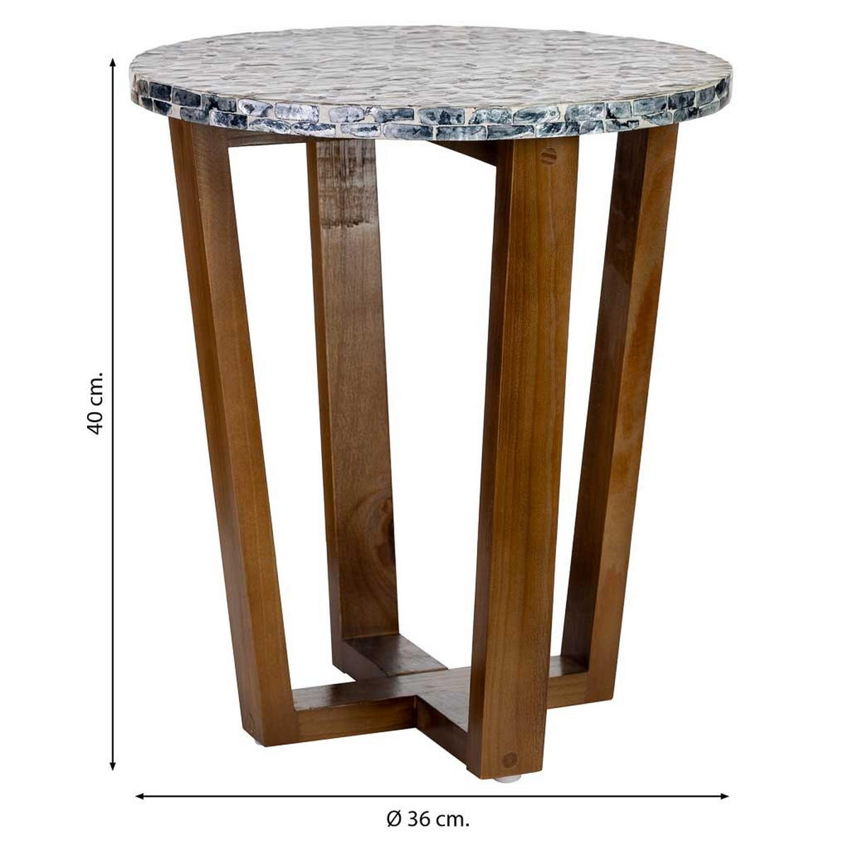 TISCH aus Holz, grau, 36x40cm - Braun, Holz (36/36/40cm) - Wanderlust