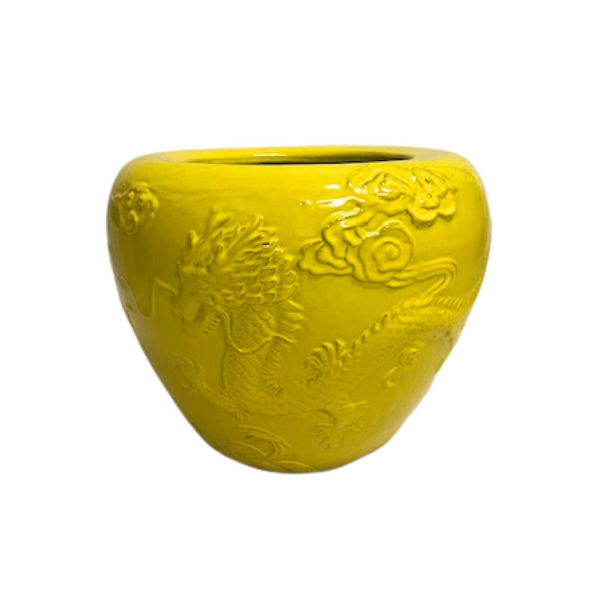 TOPF Terron Gelb 55/55/45cm - Gelb, Keramik (45cm) - PTMD Collection