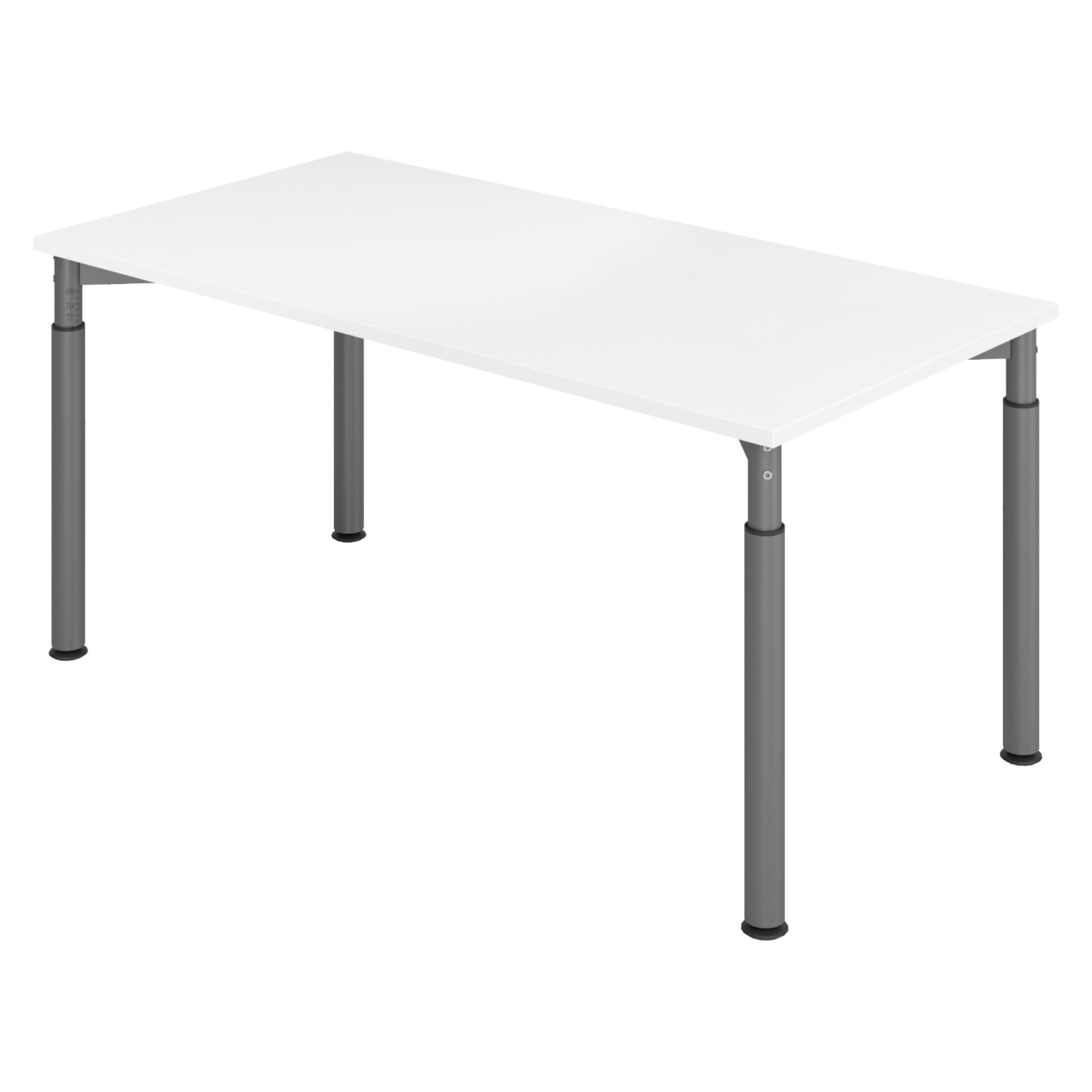 bümö Schreibtisch Weiß, Graphit 160x74x80 cm