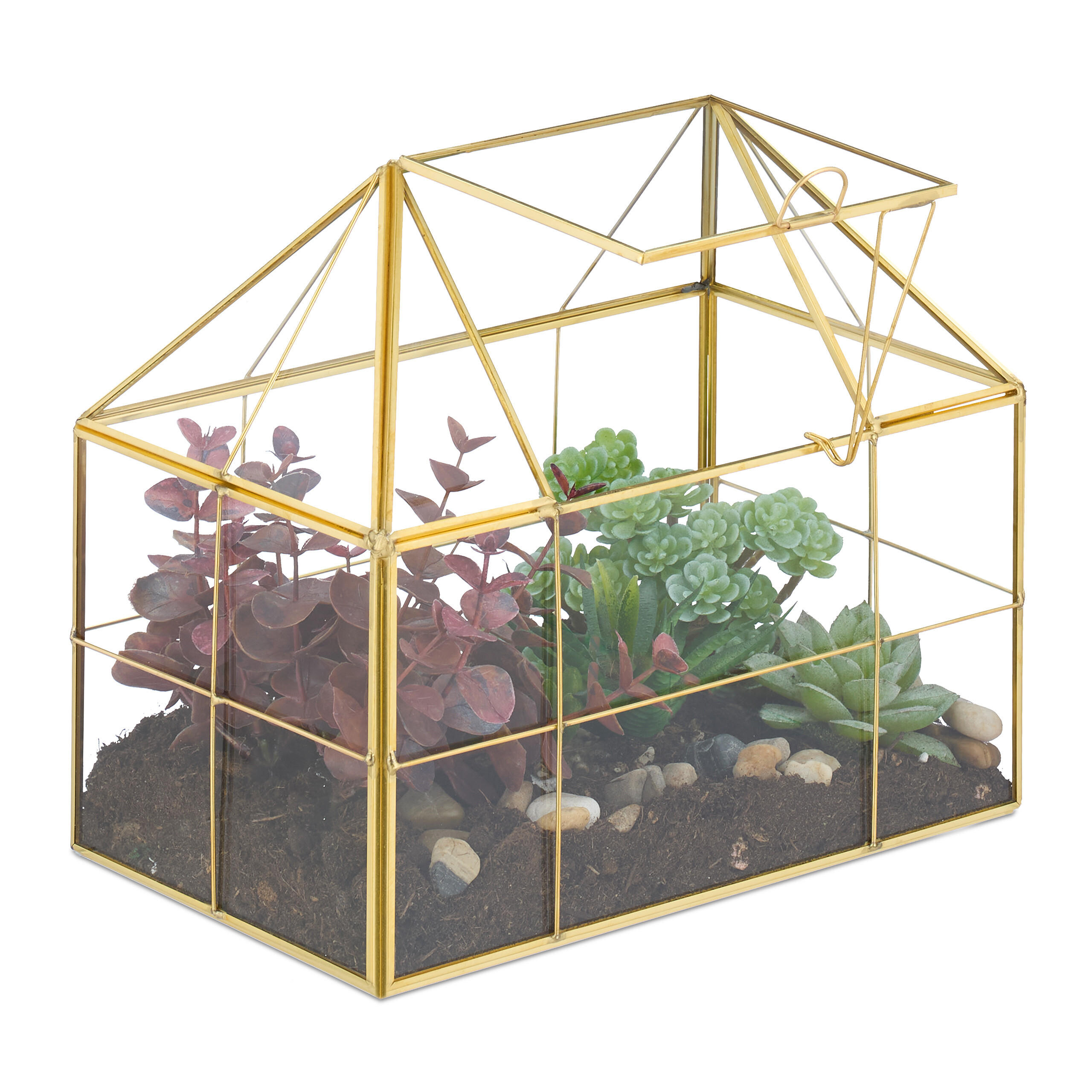 PFLANZENTERRARIUM - Transparent, Glas/Metall (23/21/14cm) - Relaxdays
