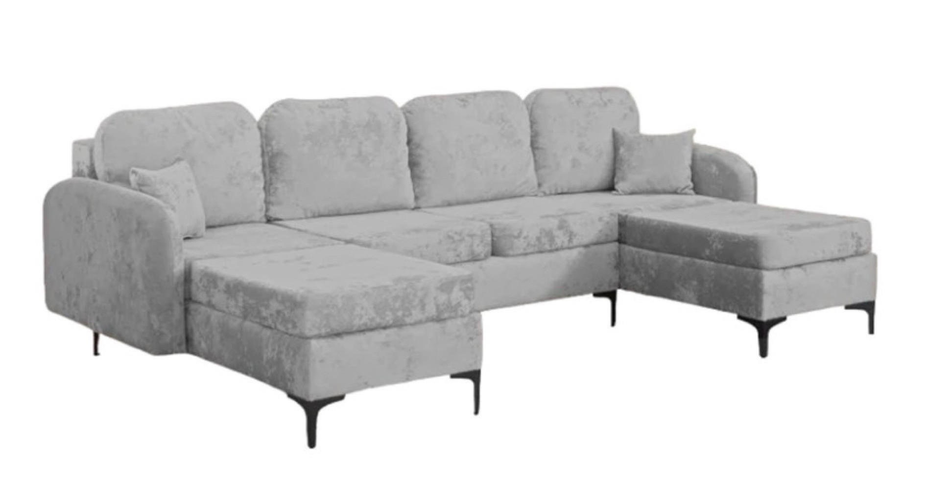 ECKSOFA Grau VENI U - Grau, Textil (294/172cm) - Sepro Meble