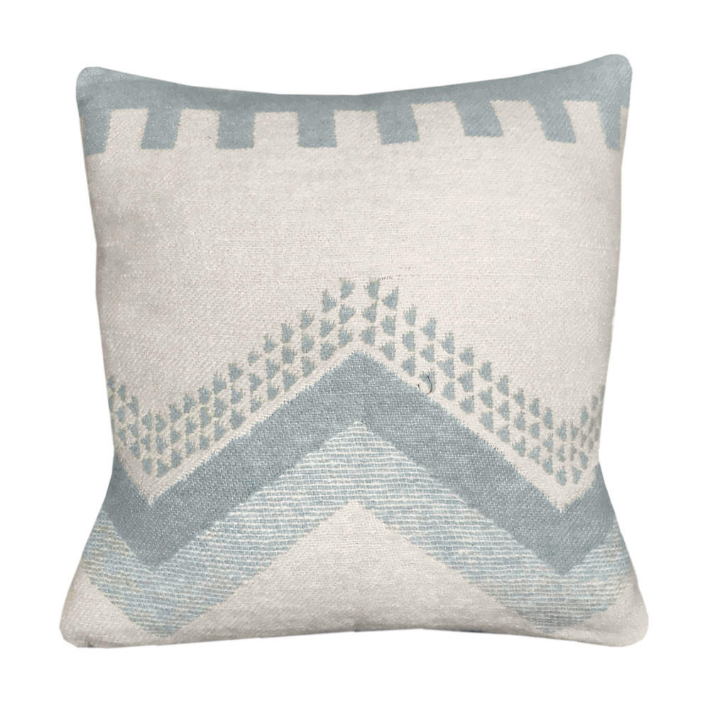DEKOKISSEN Zick-Zack nebliges blau 50x50 - Blau, Textil (50/50/12cm) - Malagoon