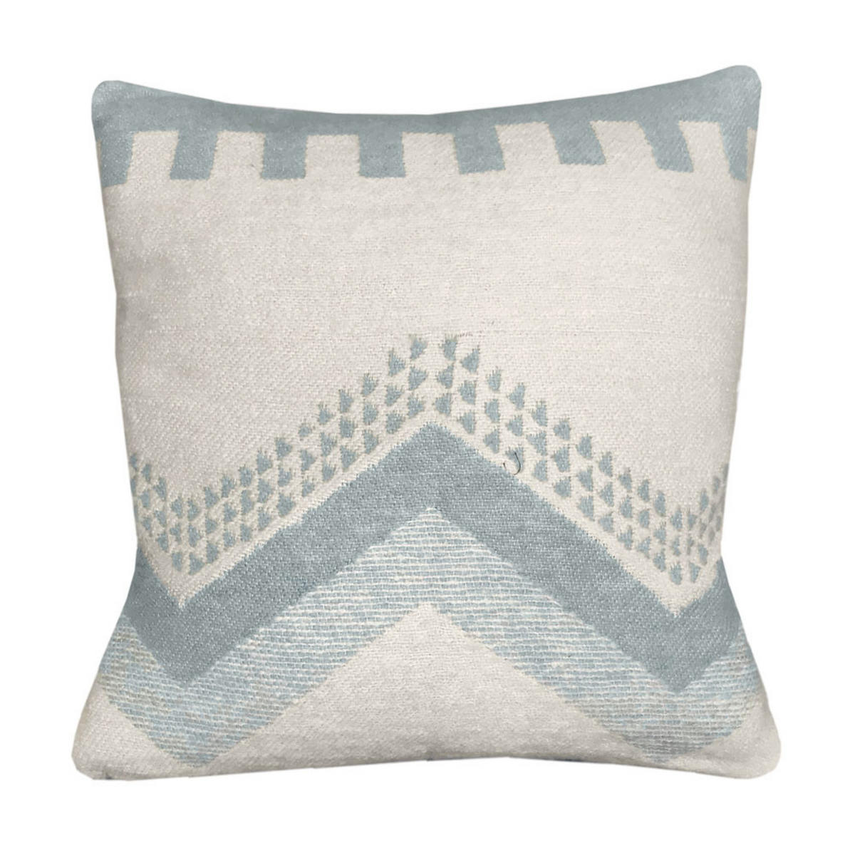 DEKOKISSEN Zick-Zack nebliges blau 50x50 - Blau, Textil (50/50/12cm) - Malagoon