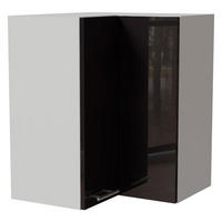 ECKHÄNGESCHRANK Essen W12/60 Schwarz Hochglanz / Weiß Matt 60 / 60 / 72cm - Schwarz Hochglanz/Schwarz, Holz/Holzwerkstoff (60/72/60cm) - Feldmann-Wohnen