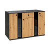 SIDEBOARD Formilo Grau Matera, Artisan Eiche 140,4/80/40,2 cm – Kommode mit Rillen - Hellbraun/Grau, Holzwerkstoff/Kunststoff (140/80/40cm) - AX Living