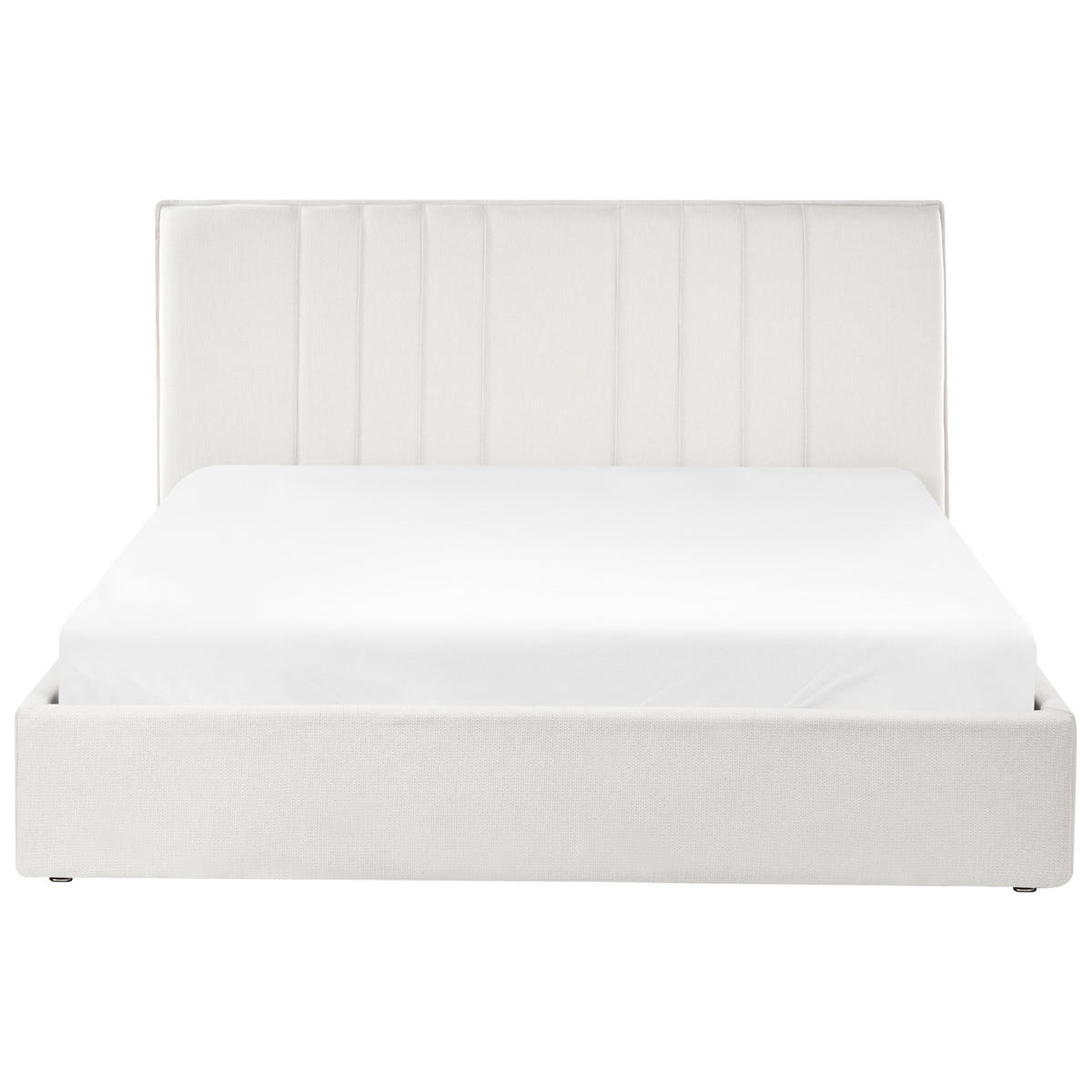 BETT mit Stauraum 160/200 cm Hellbeige Tarascon - Beige, Textil (160/200cm) - Beliani