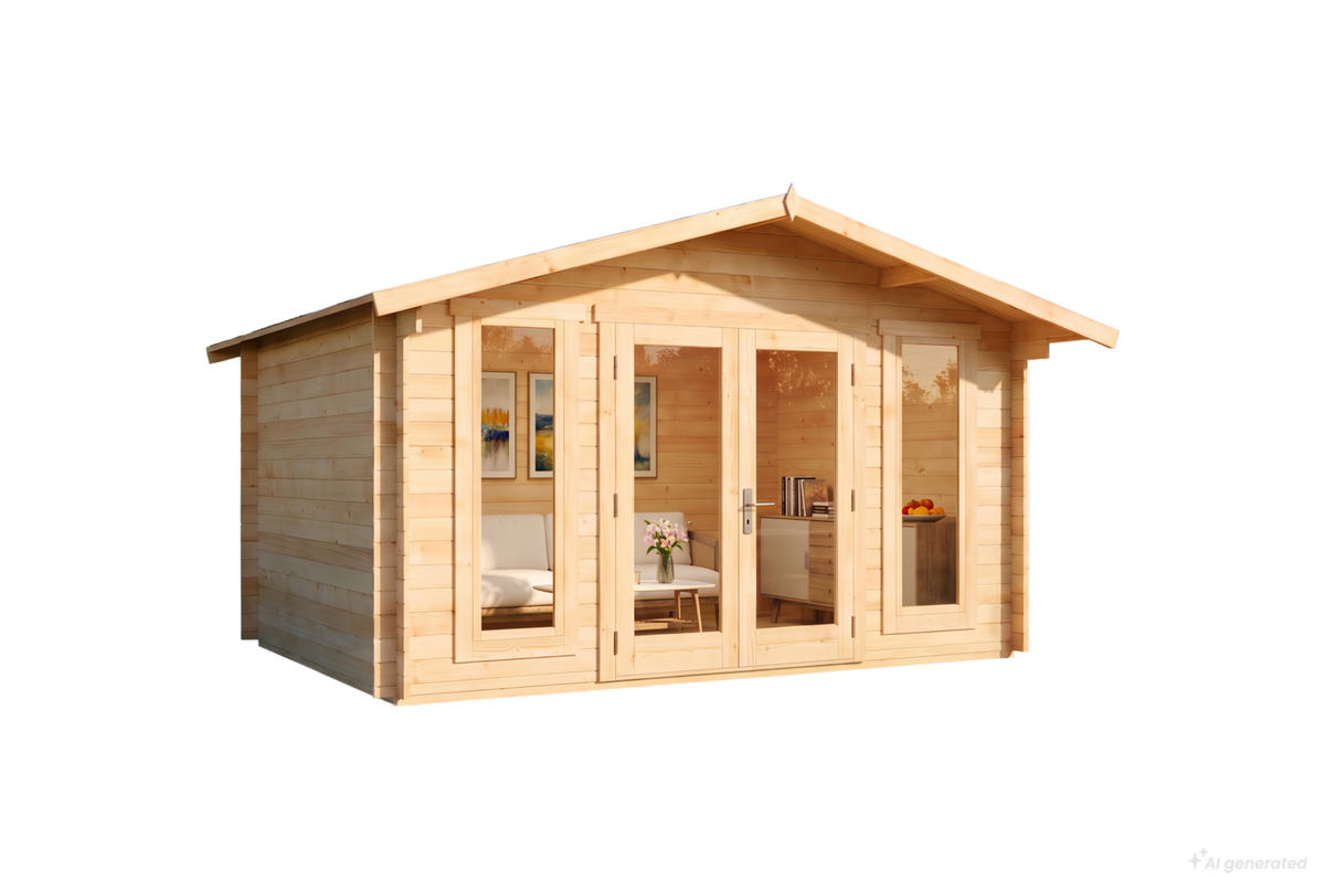 GARTENHAUS Holz Mirko - Naturfarben, Holz (440/245/350cm) - Alpholz