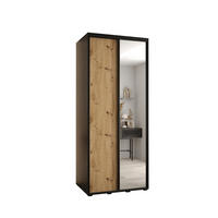 SCHWEBETÜRENSCHRANK 235,2/120/60 2-türig - Schwarz/Eiche Artisan, Holz/Metall (120/235/60cm) - Abiks Möbel