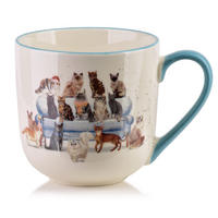 KUBEK JULES, porcelán, bílá - modrá, keramika (0.41L) - Mondex