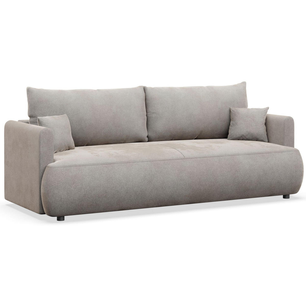 3-SITZER SOFA Ovo Mini Grau Velours Easy-Clean - Schwarz/Grau, Kunststoff/Textil (226/90/97cm) - Selsey